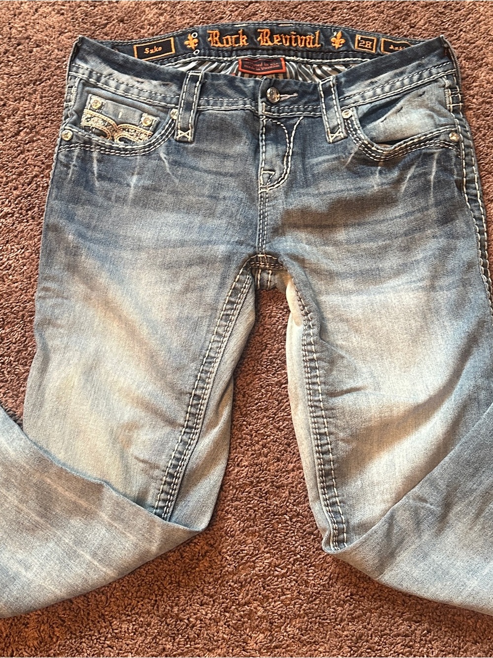 Rock Revival Light Blue Womens Jeans with Embellished Back Pockets - Picture 2 of 4